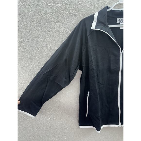 Anthony Richards Womens Two-Piece Contrast Stripe Black Pantset Petite XL - Picture 3 of 16